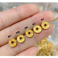 24K Pure Gold Coins 999 Yellow Gold Emperor Coin Bracelet Red Strap 999 coins 8mm