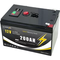 AliExpress SUMMING 12V 200Ah Lithium LiFePO4 Deep Cycle Batteryfor Off-Grid Applications, Solar,Fish Finder🏥Lighting, Power Wheels Built-in BMS