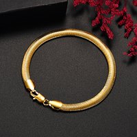 Fine 18K Gold 6MM snake chain bracelets for man women fashion designer jewelry wedding party holiday gifts 20cm