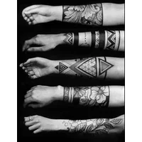 9pcs Arm Ring Tattoo Appliques Waterproof Temporary Tattoo on Arm