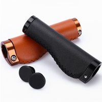 AliExpress Fiber Leather Bicycle Handlebar Grips City Bike Scooter MTB Cover Handle Bar End Non-slip Aluminum Lock