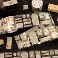 50mm*2m Vintage Washi Die-cutting Tape Stickers Decorative Collage Diary Album Junk Journal Scrapbooking Material Craft Supplies