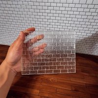 *20Pcs Dollhouse Micro Scene Construction Props Dollhouse Mini Crystal Clear Bricks Water Ripple Crystal Glass Bricks Model