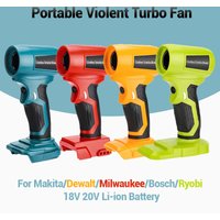 Ventilateur violent sans brosse, pour Makita/Bosch/Dewalt/Milwaukee/Ryobi, batterie 18-20V, vitesse du vent réglable, ventilateur de poussière portatif