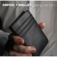 Orphic+ Playing Card Size in Leather (Gimmick and Online Instructions) Close Up Magic Tricks Illusions Magician Magic Props