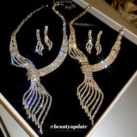 European American Leaf Studded Diamond Necklace Set Light Luxury Style High-End Feeling Cool Banquet Birthday Dress Accessories