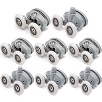 8 pcs/lot High Quality Twin Shower Glass Door Top / Bottom Rollers Runners Wheels Pulleys 23mm/25mm