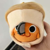 Chainsaw Man Pochita Toast Bread Shaped Plush Keychain Soft Stuffed Bag Pendant Anime Collectible Decoration For Cartoon Fans