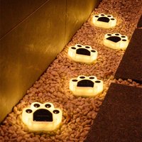 1/4 Stück Solar-Pfoten-Außenleuchten, IP65 wasserdichte Rasenlampe, intelligente Lichtsteuerung, für Garten, Hof, Camping, Deko