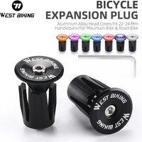 WEST BIKING Multicolor Bicycle Expansion Plug With Tools Aluminum Alloy MTB Road Bike Handlebar Stopper Bike Bar End Plugs