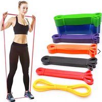 1 Pc Fitness Resistance Band Tough Latex Elastic Exercise Strength Pull-Ups Auxiliary Band Strengthening Train Fitness Equipment