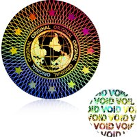 Silver Tamper Evident Stickers Labels, High Security Void Warranty Seal, Tamper Proof Labels, Hologram Stickers, Circular, 2cm