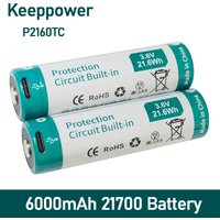 Keeppower P2160TC TYPE-C USB 6000mAh 21700 Battery Lithium Ion Batteries