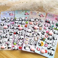 1PCS Kawaii Squishy Panda 3D Embossed Stress Relief Stickers 4Pcs, Waterproof Cute Decals for Kids DIY Crafts Gift Decor
