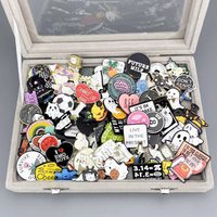 50pcs Enamel Pin Brooches Badges Cute Cartoon Brooches for Child and Women Small Metal Jewelry with Many Different Shapes
