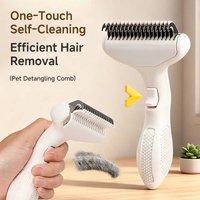 Floating Stainless Steel Dog Hair Removal Brush Curved Design for Long Hair Breeds Puppy Cat Grooming Pet Products Dog Grooming