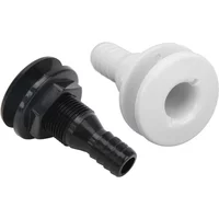 Boats Fitting Boat Through Hull Connector 3/4in ABS Plastic Hose Coupling Drain Outlet Accessory Drain Scupper Thru Hull Fitting