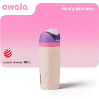 OWALA stainless steel insulated cup, straw cup,elastic lid, 16oz outdoor cup for boys and girls, children's insulated travel cup