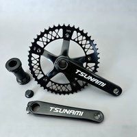 TSUNAMI Hollow Integrated Crankset 49T Chainwheel 7075 Aluminum Alloy 165mm Crank Fixed Gear Bike Parts Including B.B.