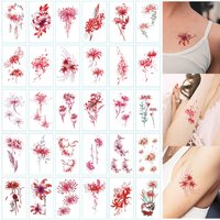 30Sheets Equinox Flower Pattern Temporary Tattoo Stickers