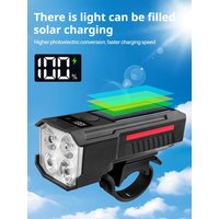 AliExpress Solar Bicycle Lights Front Intelligent Light-sensing Bike Front Lamp with 120 Decibel Horn Type-c Charging Headlight LED Light