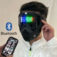 Futuristic USB Charge Bluetooth APP Glasses Programmable Display Screen Glasses DIY LED Mask Party Halloween Cosplay Props