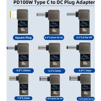 100W USB Type C Fast Charging Adapter Plug Connector Universal USB C to DC Laptop Charger Converter for Lenovo Dell Asus Hp Acer