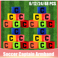6/12/24/48 Pcs Kids Adults Football Captain Armband Soccer Arm Band Leader Soccer Captain Group Armband Football Training