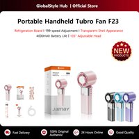 Portable Handheld Tubro Fan Transparent Shell Appearance 199 Gear Wind speed LED Digital Display 135°Adjustable 4000mAh FF23