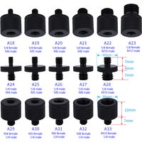 Conversion Screw Dual Nuts Tripod Mount 1/4toM4 M5 M6 M8 M10 Inch Projector Bracket Adapter Converter for DSLR Camera Tripod Acc