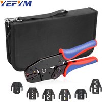 8 In 1 Crimping Tools Sets YFX Quick Replace Jaw for Heat Shrink, Non-Insulated, Open Barrel, Non-Insulated Ferrules Pliers