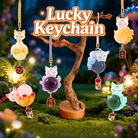 New Tushan Nine-Tailed Fox Natural Crystal Pendant Blind Box Cute Cartoon Keychain Lucky Charm For Bag Car Home Decor Party Gift