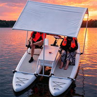 Electric Inflatable 2-4 Persons Stand-up Paddleboard Fishing Pontoon Boat Catamaran Portable Covered SUP Board Eco-Friendly