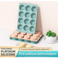 Silicone Round Mold 12 Holes Mini Muffin DIY Cookies Fondant Baking Pan Non-Stick Pudding Cake Molds Chocolate Baking Tools