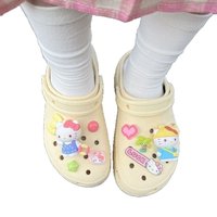 MINISO Whimsical Hello Kitty Set DIY Shoe Charms Swimming Cat Garden Accessories Buckle Fit Clogs Sandals Decorate Party Gifts