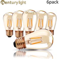 E27 LED Bulb Low Voltage DC 12V ST45G Edison Light Bulb DC12V 1.5W S14 Solar String Light Replacement Bulbs for RV Camper Marine