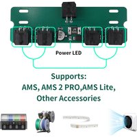 For Bambu AMS 2 Pro 4-Port Expansion Hub with Power Signal Protection for All Bambu Lab 3D Printer Parts With Shell Sensor Hub