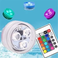 Colorful 3 LED Underwater Light With Remote Control Powered By Button Cell Waterproof Swimming Pool Party Decoration Lamp