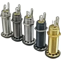 10 teile/los Elektrische Gitarre Bass Teile 6,35mm Stereo Ausgang Eingang 1/4 Zoll Jack Buchse Stecker Messing Gerade Rippen rohr Stil Jack