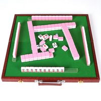 Mini Mahjong Table Traditional Entertainment Activity Game for Travel Home