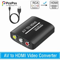 PzzPss AV to HDMI-compatible Adapter HD 720P/1080P RCA To HDMI-Compatible Converter Box For Projector Set Top Box DVD To HDTV