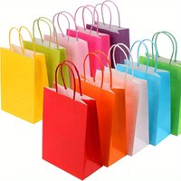 5/10/20/30pcs Gift Hand Bags Rainbow Kraft Paper Favor Bag for Birthday Party Baby Shower Wedding Halloween Decor Supplies