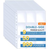 50-250 Pack 9 Pocket Page Protectors Card Sleeves Double Sided Holder Binder Pages Album Fit for YuGiOh MTG Game Sports Cards