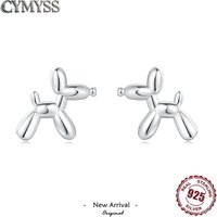 Hot Sale 925 Sterling Silver Balloon Dog Stud Earrings Original Fashion Ear Studs for Women Versatile Daily Party Jewelry Gift