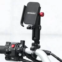 AliExpress Universal 12-24V Aluminum Handlebar Motorcycle Bike Mobile Holder with USB Charger Moto Rearview Mirror Cell Phone Stand Holder