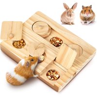 Guinea Pig Foraging Toys 6 in 1 Hamsters Wooden Interactive Toys Treat Dispenser for Rabbits Gerbils Small Animal Supplies