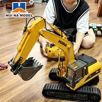 HUINA 1535 Remote Control Excavator 1/14 Engineering Vehicle 2.4Ghz RC Car 15 Channel Truck Car Model Kids Boys Toys Kids Gifts