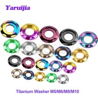 Yaruijia Titanium Spacer Washers M5/M6/M8/M10 Gasket for Bike Motorcycle Car Decorative Washers