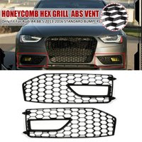2PCS For Audi A4 B8 S-Line S4 2013 2014 2015 Front Bumper Fog Light Lamp Lower Grille Grill Cover 8K0807681 8K0807682