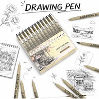 12 Size Fine Line Micron Pens Professional Drafting Pens Waterproof No Bleed Sketch Manga Interior Design Drawing Stationery Kit